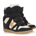 Isabel Marant Bayley Dark Blue Suede and leather high top Wedge Sneakers
